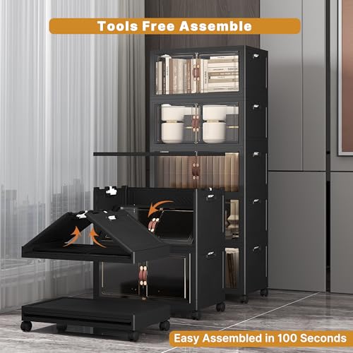 260QT Stackable Storage Bins with Lids (5 Count)