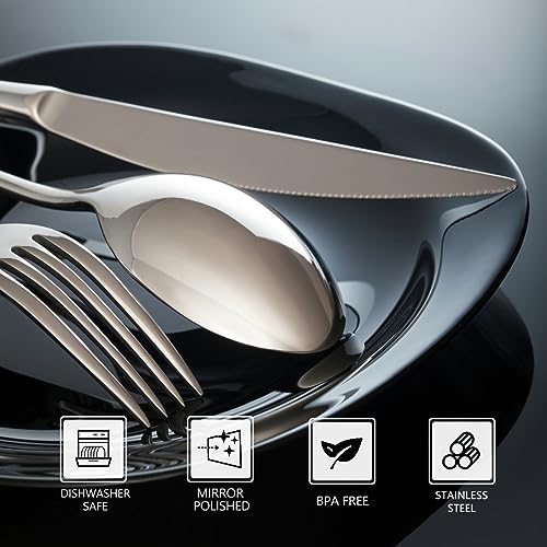 Stainless Steel 12PCS Dinner Set combo with 4 Dinner Knives (12 Count)