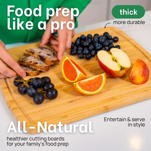 15 Inch Bamboo Cutting Board with Lifetime Replacements