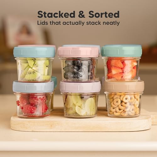 12pk 4oz Glass Baby Food Containers with Lids (12 Count)