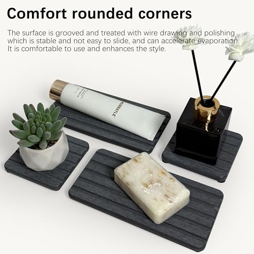 Set of 4 Water Absorbing Stone Tray (4 Count)