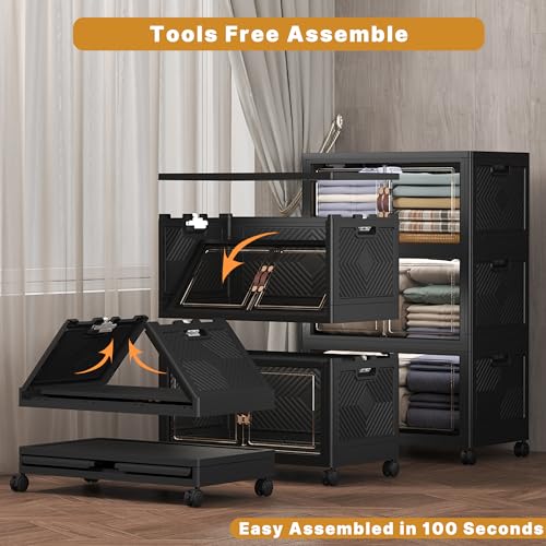 600QT Stackable Storage Bins with Lids (5 Count)