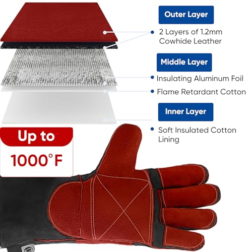 16" Leather Welding Gloves for Men