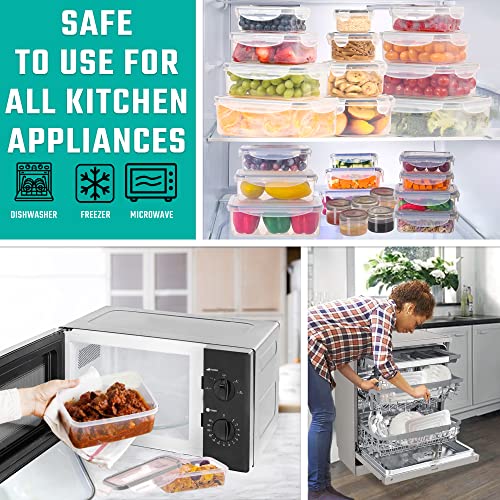 50 Pcs Large Food Storage Containers with Lids Airtight (25 Count)