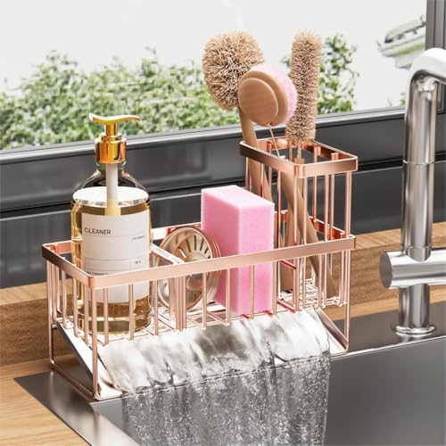 Sink Caddy Organzier with High Brush Holder