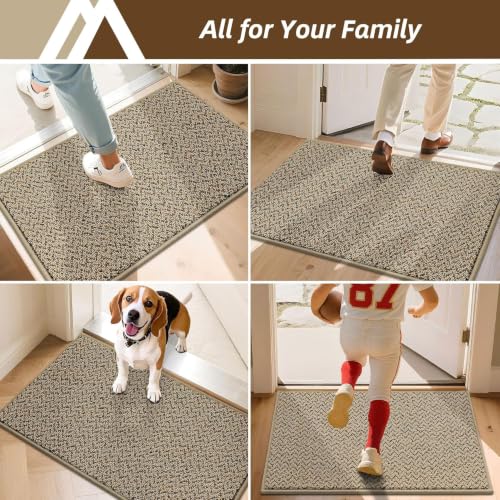 Dirt Trapper Door Mat 32"x48" Non Slip Washable Taupe (10.75 Sq Ft)