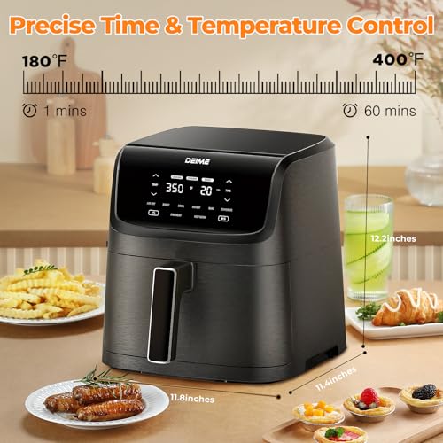 Air Fryer 7.2 QT 1700W Oilless Oven Healthy Cooker Air Fryers Large Capacity with 8 Presets