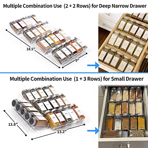 Clear Spice Drawer Organizer (4 Count)