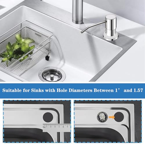 Soap Dispenser for Kitchen Soap Dispenser Pump Chrome with 47" Tube Kit