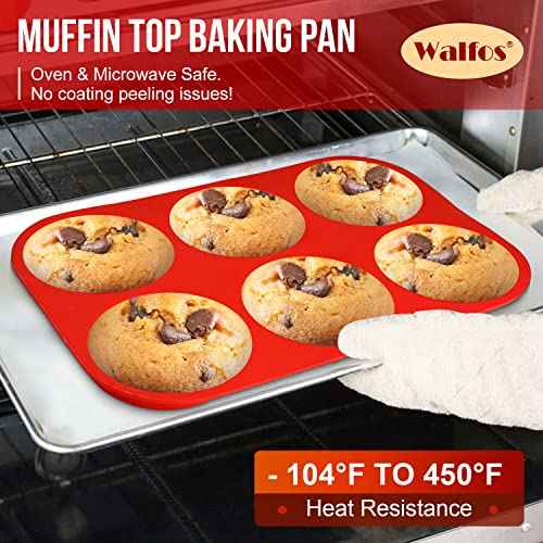 Silicone Muffin Top Pans for Baking 4inch Jumbo Size (2 Count)
