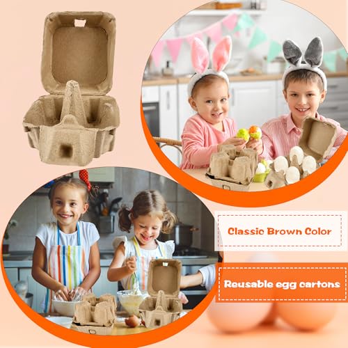 30 Pack Egg Cartons Bulk Empty Natural Pulp Egg Storage Case 4 Count Square Chicken Cardboard Egg Tray Holder for Family Farm Market Chicken Farm Storing (30 Count)