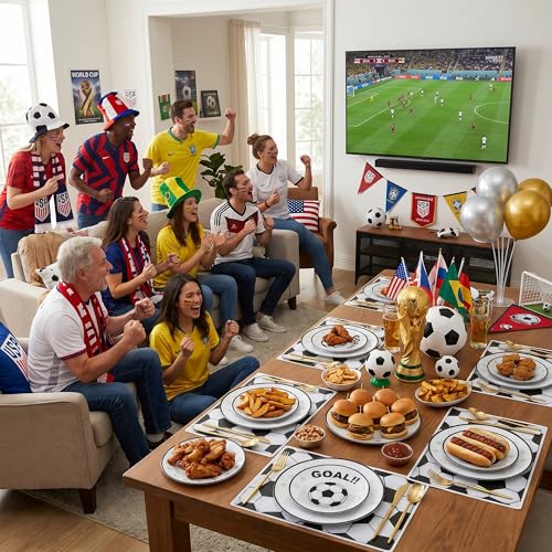 20 White Plastic Soccer Plates
