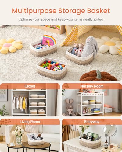 Small Woven Storage Basket for Organizing (3 Count)