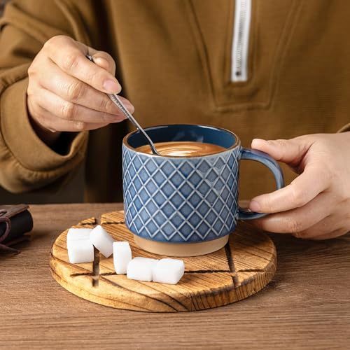 12 OZ Stackable Coffee Mugs Set of 4 (4 Count)
