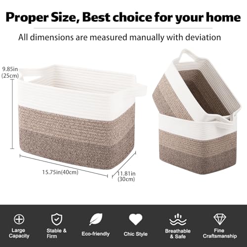 30L Storage Basket Large Blanket Basket Living Room Dark Brown