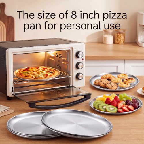 6 Pieces Silver Pizza Pans 8 Inch Bakeware (6 Count)