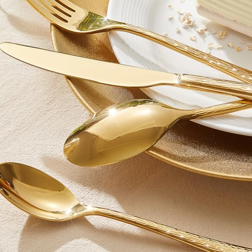65 Piece Gold Silverware Set with Serving Utensils (65 Count)