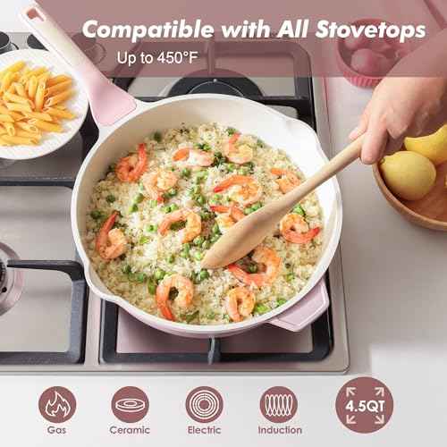 Nonstick Ceramic Skillet with Lid 11