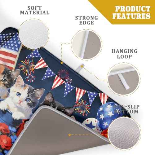 4th of July Drying Mat for Kitchen Counter 18 X 24 in Patriotic Printed Dish Drying Pad
