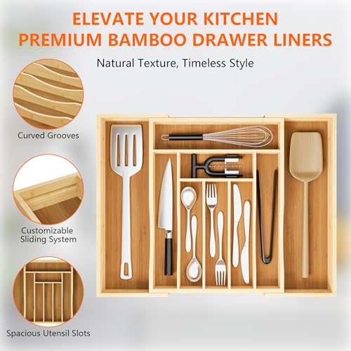Expandable Bamboo Drawer Organizer Cutlery 7