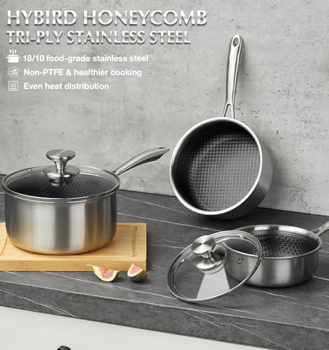 Hybrid Nonstick Stainless Steel Saucepan