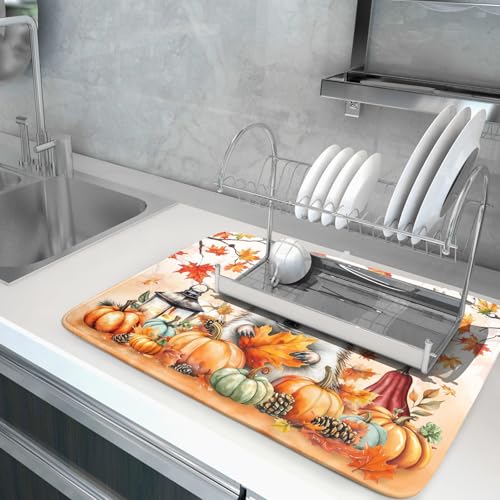 Happy Fall Dish Drying Mat