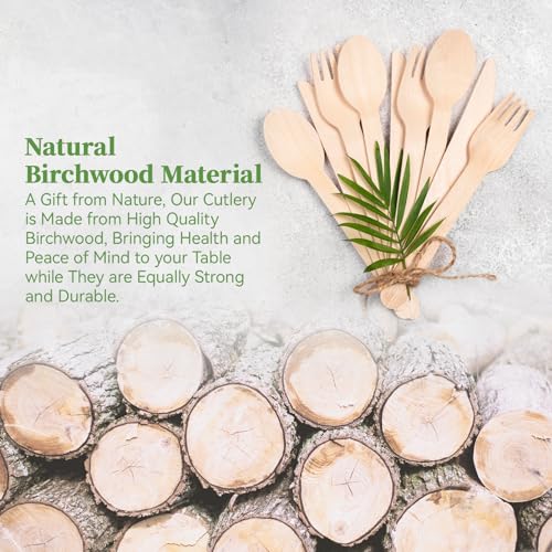 300 Count Wooden Cutlery Set