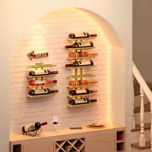 3 Set 8 Tier Wall Mount Wine Rack (24 Count)