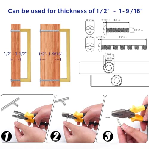 Gold Cabinet Handles Solid Cabinet Pulls (5 Count)