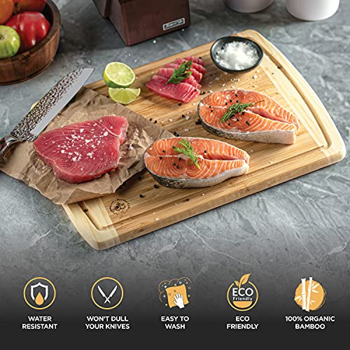 Bamboo Cutting Boards for Kitchen Set of 2 (2 Count)