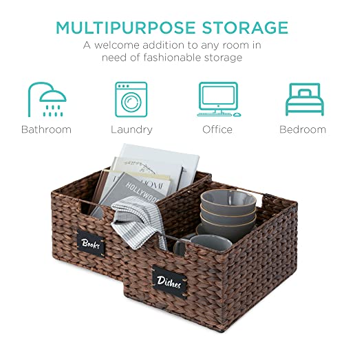 Pantry Baskets Set of 2 16x12in Water Hyacinth Storage Baskets (2 Count)