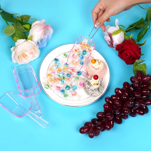 4Pcs Clear Plastic Ice Scoop for Freezer (4 Count)