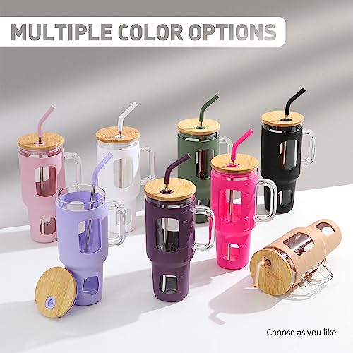 Glass Tumbler with Straw and Lid