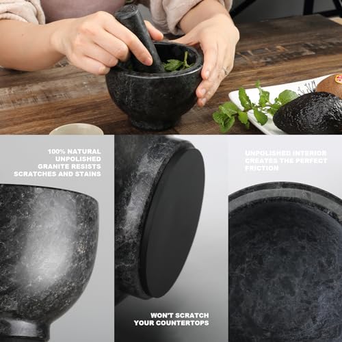 African Natural Granite Mortar and Pestle Set