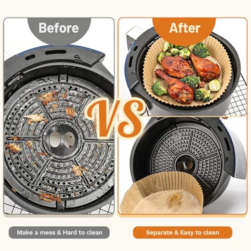 150PCS 7.9inch Round Air Fryer Liners Disposable Baking Parchment Liner for Air Fryer 5 to 8Qt (150 Count)