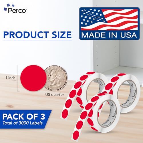 Red Perforated Round Circle Dot Sticker 1 (3 Count)