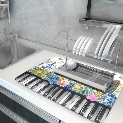 Wild Flowers Kitchen Drying Mat