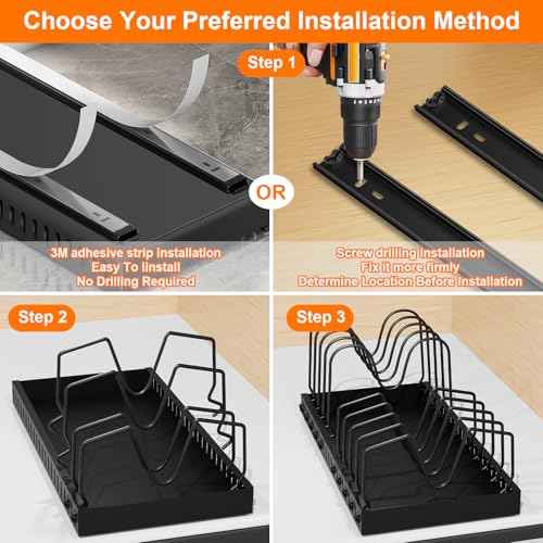 1 Pack 16.5" Deep Expandable Pots and Pans Organizer Under Cabinet