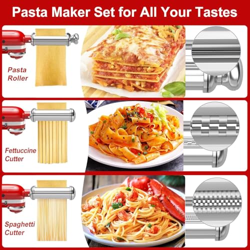 3PCS Pasta Maker Attachment for All Kitchenaid Stand Mixers