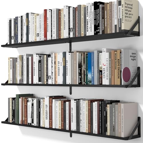 48 Inch Large Wall Bookshelves Set of 3 (3 Count)