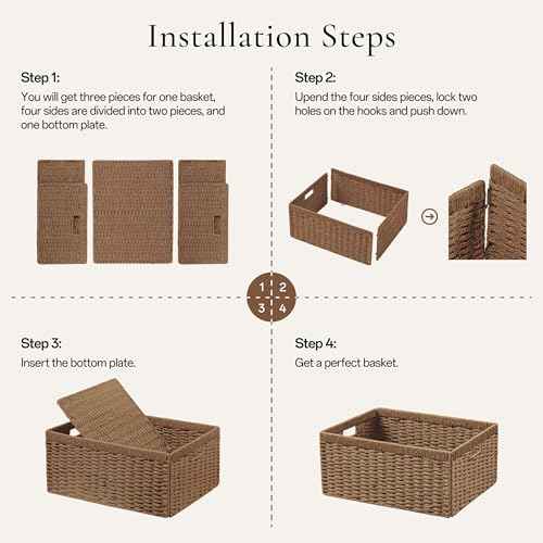 4 Pack Wicker Basket (4 Count)