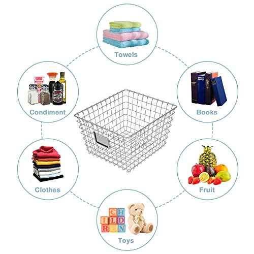 Extra Large】 Wire Handmade Basket 4 Packs