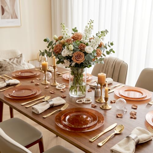 200 Pcs Amber Plastic Plates (200 Count)