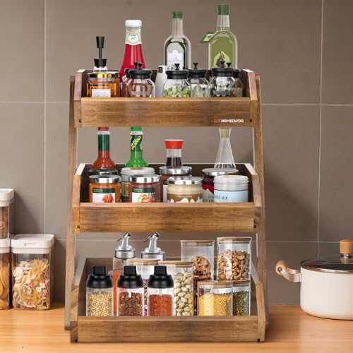 3 Tier Acacia Wood Fruit Basket for Kitchen