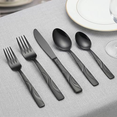 40 Piece Black Silverware Set for 8 (40 Count)