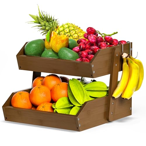 Bamboo Fruit Basket for Kitchen