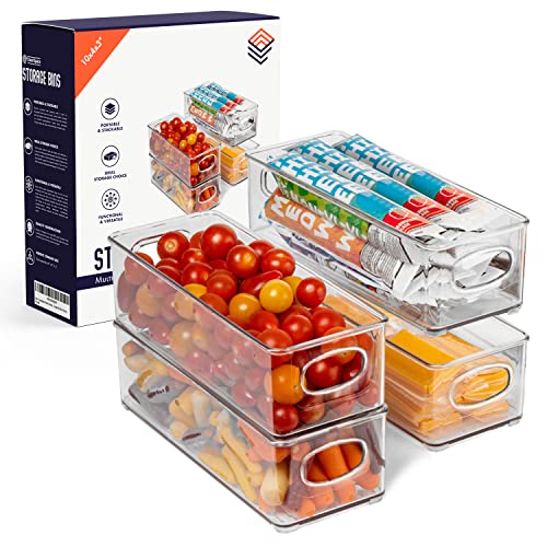 Plastic Pantry Organization and Food Storage Bin (4 Count)