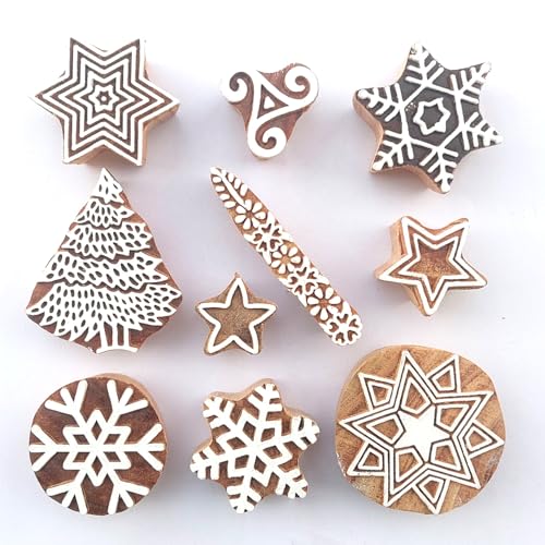 Star Wooden Block Printing Stamps (10 Count)