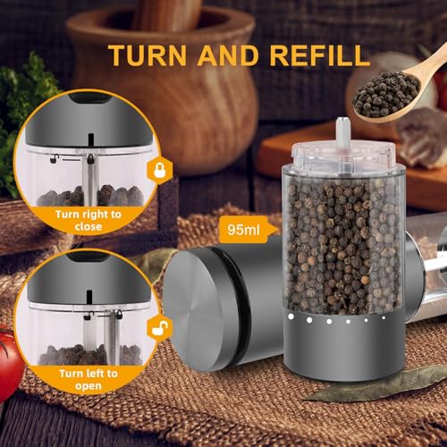 Electric Salt and Pepper Grinder Set USB Rechargeable (2 Count)