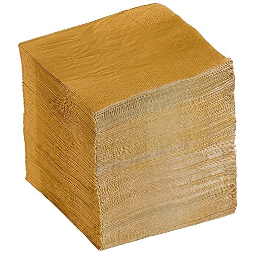Mustard Yellow Cocktail Napkins Disposable (200 Count)